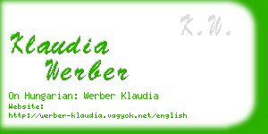klaudia werber business card